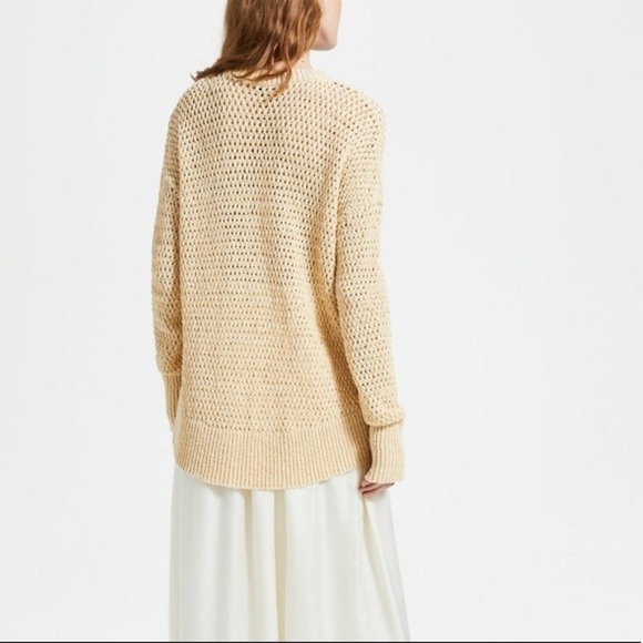 New THEORY Yellow Cotton Nylon Karenia Sweater Size Large - Picture 6 of 14